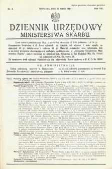 Dziennik Urzędowy Ministerstwa Skarbu. 1931, nr 8