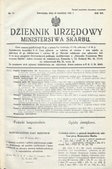 Dziennik Urzędowy Ministerstwa Skarbu. 1931, nr 11