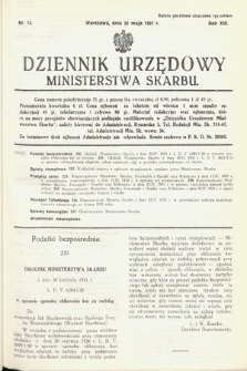 Dziennik Urzędowy Ministerstwa Skarbu. 1931, nr 14