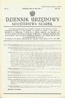 Dziennik Urzędowy Ministerstwa Skarbu. 1931, nr 15