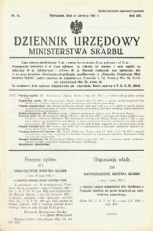 Dziennik Urzędowy Ministerstwa Skarbu. 1931, nr 16