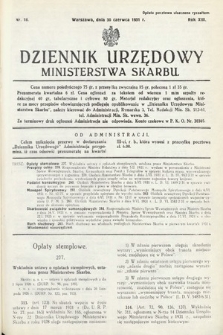 Dziennik Urzędowy Ministerstwa Skarbu. 1931, nr 18