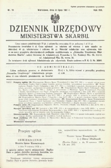Dziennik Urzędowy Ministerstwa Skarbu. 1931, nr 19