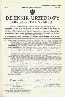 Dziennik Urzędowy Ministerstwa Skarbu. 1931, nr 21