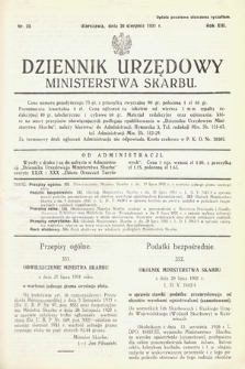 Dziennik Urzędowy Ministerstwa Skarbu. 1931, nr 23