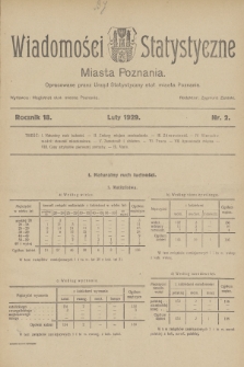 Wiadomości Statystyczne Miasta Poznania. R.18, 1929, nr 2