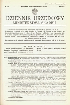Dziennik Urzędowy Ministerstwa Skarbu. 1931, nr 29