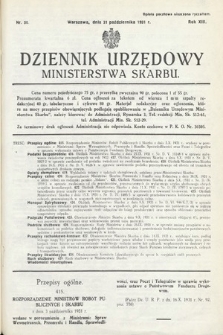 Dziennik Urzędowy Ministerstwa Skarbu. 1931, nr 30