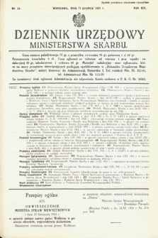 Dziennik Urzędowy Ministerstwa Skarbu. 1931, nr 34