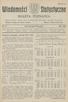 Wiadomości Statystyczne Miasta Poznania. 1945, nr 7/9