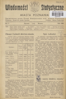 Wiadomości Statystyczne Miasta Poznania. 1946, nr 1/3