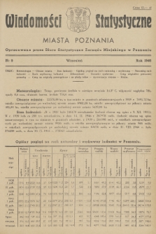 Wiadomości Statystyczne Miasta Poznania. 1946, nr 9