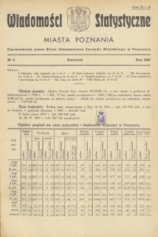 Wiadomości Statystyczne Miasta Poznania. 1947, nr 4