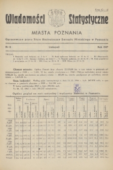 Wiadomości Statystyczne Miasta Poznania. 1947, nr 11