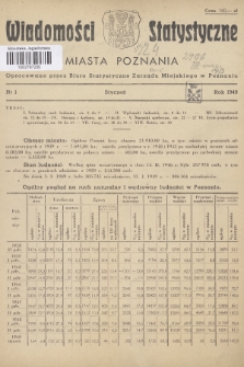 Wiadomości Statystyczne Miasta Poznania. 1949, nr 1