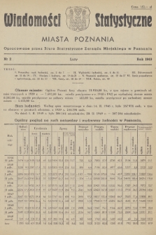 Wiadomości Statystyczne Miasta Poznania. 1949, nr 2