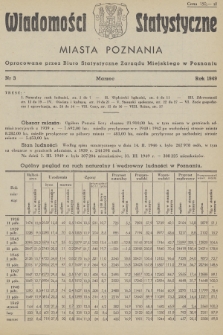 Wiadomości Statystyczne Miasta Poznania. 1949, nr 3
