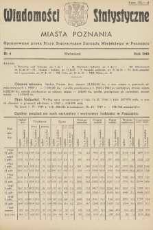 Wiadomości Statystyczne Miasta Poznania. 1949, nr 4