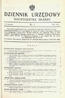 Dziennik Urzędowy Ministerstwa Skarbu. 1932, nr 3