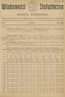 Wiadomości Statystyczne Miasta Poznania. 1949, nr 8