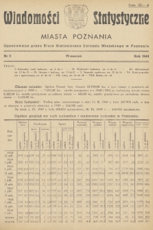 Wiadomości Statystyczne Miasta Poznania. 1949, nr 9