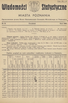 Wiadomości Statystyczne Miasta Poznania. 1949, nr 12