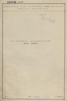 Wiadomości Statystyczne Miasta Poznania. 1958, nr 4