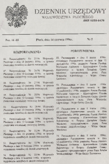 Dziennik Urzędowy Województwa Płockiego. 1996, nr 5