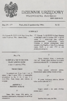 Dziennik Urzędowy Województwa Płockiego. 1996, nr 22