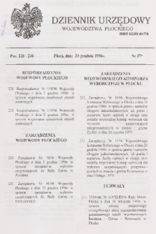 Dziennik Urzędowy Województwa Płockiego. 1996, nr 37