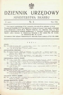 Dziennik Urzędowy Ministerstwa Skarbu. 1932, nr 8