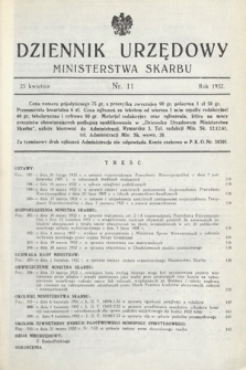 Dziennik Urzędowy Ministerstwa Skarbu. 1932, nr 11