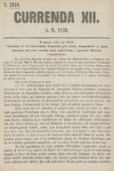 Currenda. 1859, kurenda 12