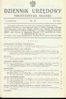 Dziennik Urzędowy Ministerstwa Skarbu. 1932, nr 29