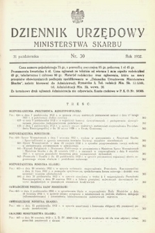 Dziennik Urzędowy Ministerstwa Skarbu. 1932, nr 30