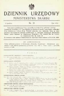 Dziennik Urzędowy Ministerstwa Skarbu. 1932, nr 35