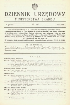 Dziennik Urzędowy Ministerstwa Skarbu. 1932, nr 36