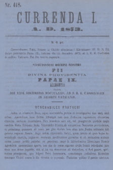 Currenda. 1873, kurenda 1