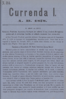 Currenda. 1878, kurenda 1