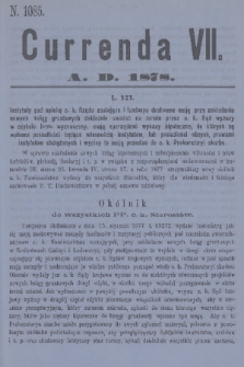 Currenda. 1878, kurenda 7