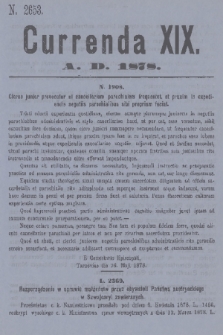 Currenda. 1878, kurenda 19