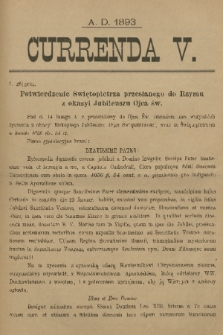 Currenda. 1893, kurenda 5