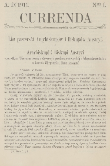 Currenda. 1911, kurenda 1