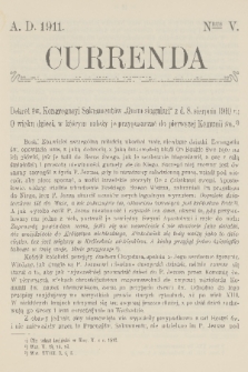 Currenda. 1911, kurenda 5