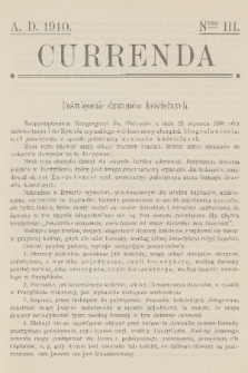 Currenda. 1910, kurenda 3