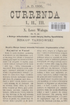 Currenda. 1906, kurenda 1, 2, 3