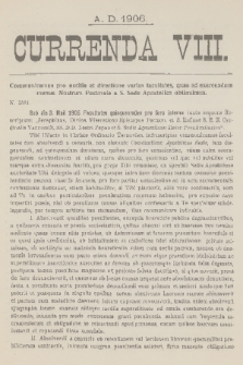 Currenda. 1906, kurenda 8