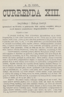 Currenda. 1906, kurenda 13