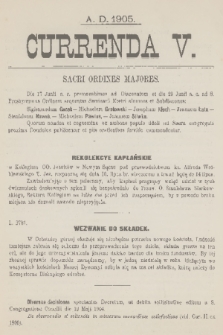 Currenda. 1905, kurenda 5