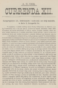 Currenda. 1905, kurenda 12